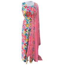  Floral Printed Plazo Set (Pink Dupatta)