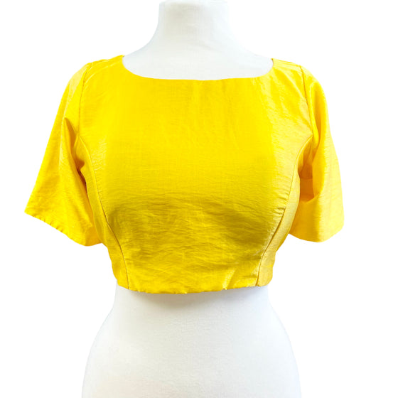 Raw Silk Blouse Yellow