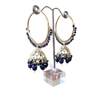  Navy Mirror Bali Earrings