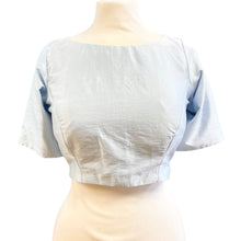  Raw Silk Blouse Light Blue